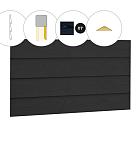 Zweeds rabat plankenset vuren bij topgevel t.b.v. zadeldak Excellent XXL, zwart gespoten.