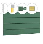 Zweeds rabat vuren enkelzijdige achterwand C, 278,5 x 125 cm, jungle groen gespoten.