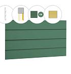 Zweeds rabat plankenset vuren bij achterwand B, 228,5 x 125 cm, jungle groen gespoten.