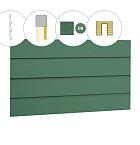 Zweeds rabat plankenset vuren bij voorwand A, t.b.v. enkele deur, 178,5 x 285 cm, jungle groen gespoten.