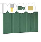 Banddeel vuren enkelzijdige wand A, 178,5 x 224 cm, jungle groen gespoten.