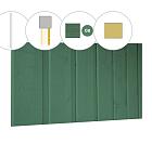 Banddeel plankenset vuren bij achterwand C, 278,5 x 125 cm, jungle groen gespoten.