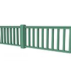 Hekwerk recht vuren type D, 328,5 x 73 cm, jungle groen gespoten.