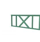 Hekwerk met kruis vuren type A, 178,5 x 73 cm, jungle groen gespoten.