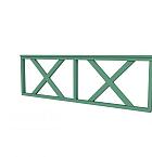 Hekwerk met kruis vuren type B, 228,5 x 73 cm, jungle groen gespoten.