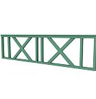 Hekwerk met kruis vuren type C, 278,5 x 73 cm, jungle groen gespoten.