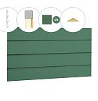 Zweeds rabat plankenset vuren bij topgevel t.b.v. zadeldak Excellent XXL, jungle groen gespoten.