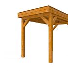 Buitenverblijf plat dak Premium I, douglas, basismodel XL/A, 207x357 cm, transparant gespoten.