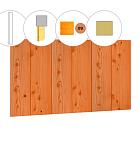 Halfhouts rabat douglas enkelzijdige voorwand B, 228,5 x 285 cm, transparant gespoten.