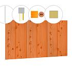 Halfhouts rabat plankenset douglas bij voorwand C, 278,5 x 285 cm, transparant gespoten.