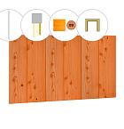 Halfhouts rabat plankenset douglas bij wand B, t.b.v. dubbele deur, 228,5 x 224 cm, transparant gespoten.