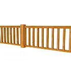 Hekwerk recht douglas type D, 328,5 x 73 cm, transparant gespoten.