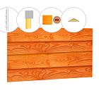 Zweeds rabat douglas enkelzijdige topgevel t.b.v. zadeldak Excellent L, transparant gespoten.