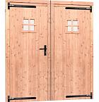 Douglas dubbele 1-ruits deur inclusief kozijn, 168 x 201 cm, transparant gespoten.