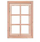 Douglas 6-ruits uitzetraam, 89,8 x 70,3 cm, transparant gespoten.