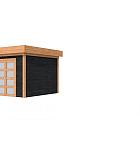 Douglas Topvision Roek, 298 x 298 cm, wanden zwart geïmpregneerd en basis onbehandeld.