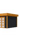 Douglas Topvision Roek, 298 x 298 cm, wanden zwart geïmpregneerd en basis transparant gespoten.