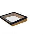 Lichtstraat maat 130 x 100 cm, zwart gecoat aluminium raamwerk, basis in douglashout, groen geïmpregneerd.