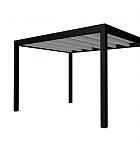 Buitenverblijf plat dak Allure I, vuren, basismodel L/D, 353x303 cm, lichtgrijs gespoten.