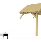 Buitenverblijf met zadeldak Excellent Modulair, vuren, rechterdeel XXL/A, 193x399 cm, groen geïmpregneerd.