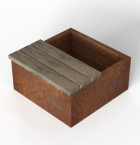 Zitbank | Recht | Hardhout | 90x47 cm