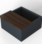 Zitbank | Recht | Hardhout | 120x47 cm