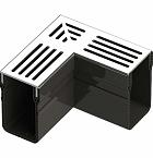 Garden Drain | Hoekstuk | Grijs aluminium | 15x6,5x10,4 cm