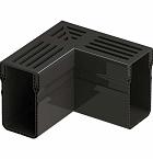 Garden Drain | Hoekstuk | Zwart aluminium | 15x6,5x10,4 cm