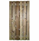 Tuinscherm | Grenen | Deur met verstelbaar stalen frame geimpregneerd | Geschaafd/RVS | Groen | Geïmpregneerd | 100x195 cm