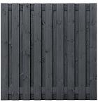 Tuinscherm | Grenen | Tuscon | 19 planks/15mm  | Geschaafd/RVS | Zwart gespoten | Geïmpregneerd | 180x180 cm