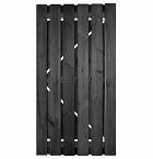 Tuinscherm | Grenen | Arizona | Deur met verstelbaar zwart stalen frame | Geschaafd/RVS | Zwart gespoten | Geïmpregneerd | 100x195 cm