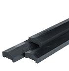 Afdekkap met sponning | Grenen | Zwart gespoten | Geïmpregneerd | 180x8,8x4,5 cm