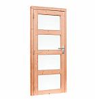 Links draaiende enkele deur | 4-ruits | Melkglas | 90x201 cm (bxh)