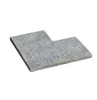 Pacific Black strook gevlamd & geborsteld hoekstuk 50/30x3 cm.