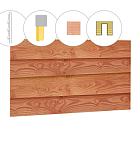 Zweeds rabat douglas enkelzijdige wand B, tbv enkele deur, 228,5 x 224 cm, onbehandeld