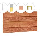 Zweeds rabat douglas enkelzijdige wand C, tbv dubbele deur, 278,5 x 224 cm, onbehandeld