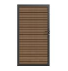 NewTechWood co-extrusie composiet deur in aluminium frame, horizontaal triple, 100 x 195 cm, Teak