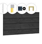 Zweeds rabat douglas enkelzijdige wand B, tbv dubbele deur, 228,5 x 224 cm, zwart geïmpregneerd