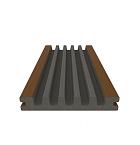 NewTechWood HKC co-extrusie enkelzijdig dekdeel houtstructuur 2,3 x 13,8 x 300 cm, Teak.