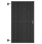 Grenen geschaafd latten deur op verstelbaar frame, verticaal, 178 X 99 x 5 cm, zwart gespoten.