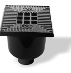 ACO Vloerput 200x200 met vuilemmer rooster gecoat RAL 9006 (ALU kleur)