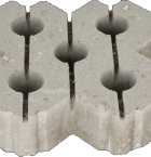 Grasbetontegel type W 40x40x12(rondom hol-dol + bovenzijde vlak) K85911  BK25