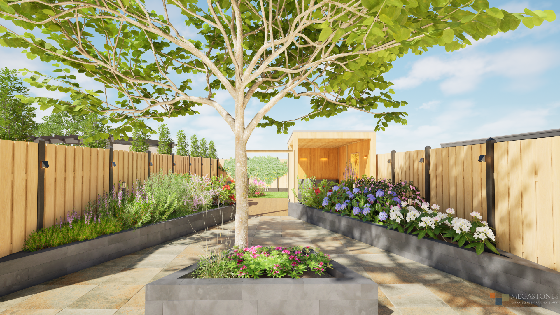 3D tuinontwerp Mega Stones Nijmegen Tuininspiratie