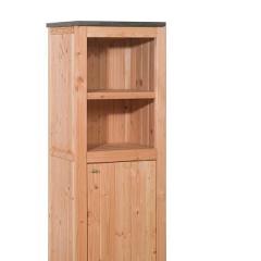 Buitenkeuken enkel 168 Excellent, 168 x 61,5 x 56 cm (HxBxD) met 3 schappen en deuren, onbehandeld