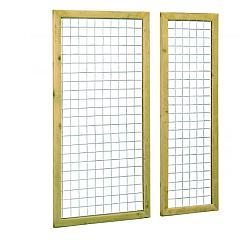 Grenen betonijzertrellis met maas 7,5 x 7,5 cm, in raamwerk 4,4 x 6,8 cm, 90 x 180 cm, groen geïmpregneerd