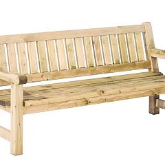 Bank Luuk, 40 mm dik, 96 x 200 x 74 cm (HxBxD), groen geïmpregneerd