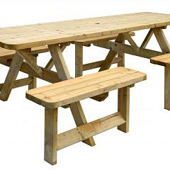 Picknicktafel Family, bladmaat 70 x 240 cm, groen geïmpregneerd