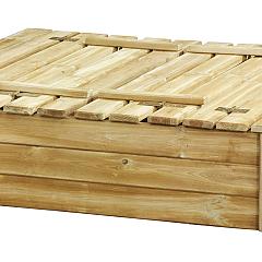 Zandbak Tom met deksel/zitbank 120 x 120 x 30 cm, groen geïmpregneerd
