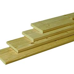 Midden-Europees vuren geschaafde plank 1,8 x 14,5 x 400 cm, groen geïmpregneerd