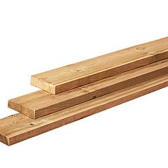 Grenen plank 1 zijde geschaafd, 1 zijde fijnbezaagd, 2,8 x 19,5 x 400 cm, groen geïmpregneerd